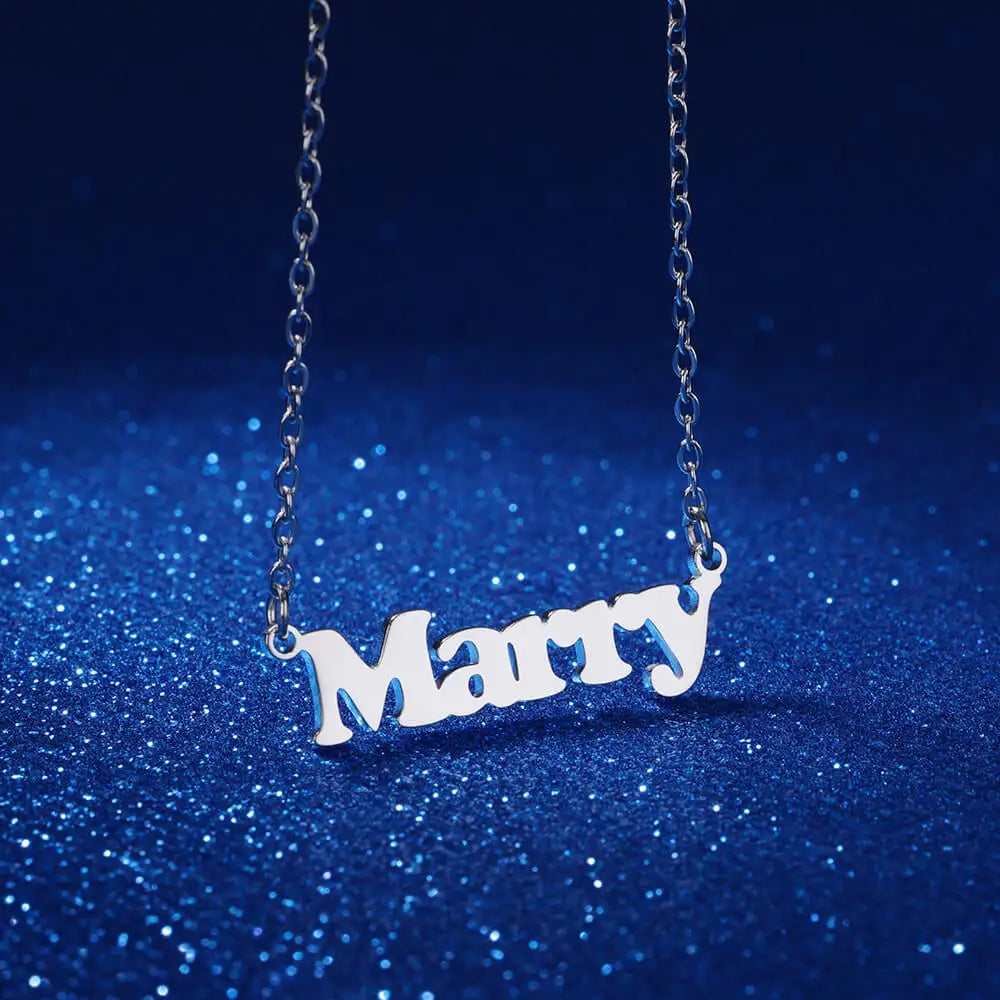 Custom Bubble Initial Letter Name Necklace For Women Men Personalized Letter Necklace  Stainless Steel Jewelry Mother's Day Gift