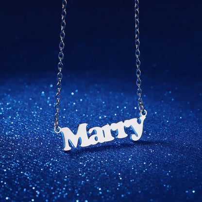 Custom Bubble Initial Letter Name Necklace For Women Men Personalized Letter Necklace  Stainless Steel Jewelry Mother's Day Gift
