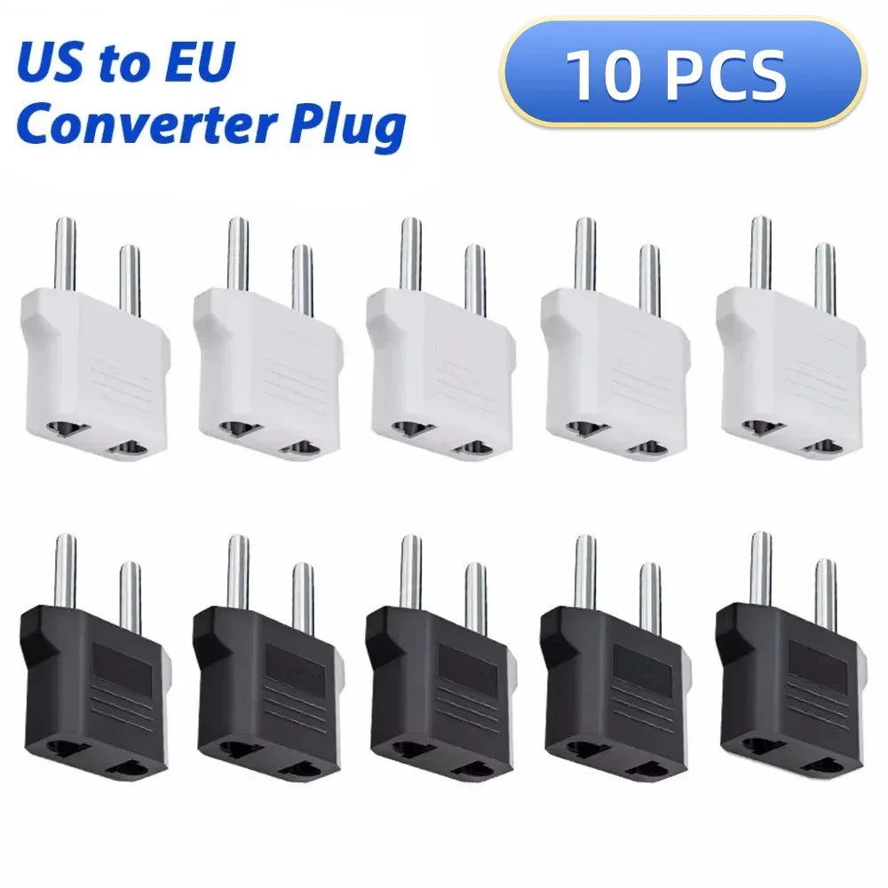 3/5/10Pcs US to EU Converter Plug 4mm/4.8mm Electrical Socket Plugs Adapters American China Europe Plug Adapter Converter Socket