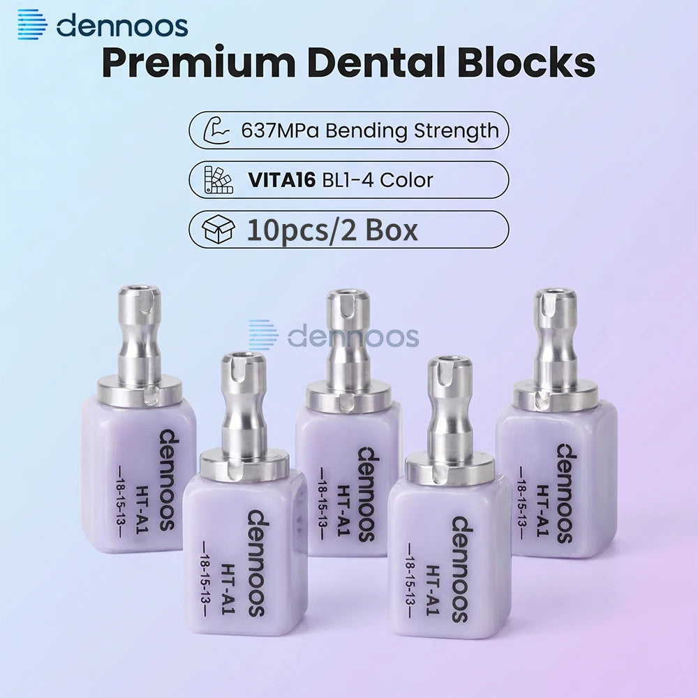 10PCS Lodden Dennoos Dental Lithium Disilicate C14 Glass Ceramic Blocks Cubes LT/MT/MO/HT for CADCAM Sirona Cerec Milling System