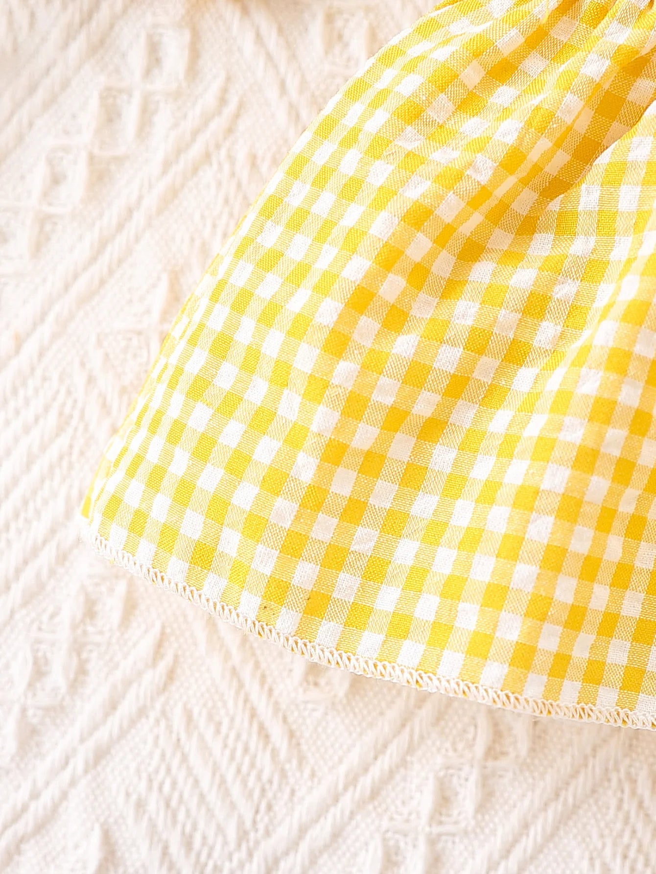 Summer Baby Girls Clothing Set & Denim Shorts Set 2-6Y | Yellow Plaid Ruffled Cami, Distressed Denim with Bow | Soft Breathable