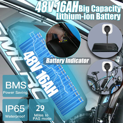 Fast Delivery Ebike Electric Bike Adult US Warehouse Electric City Bike Off Road Snow Beach Cruiser 1000W 48V 16Ah E Bicycles