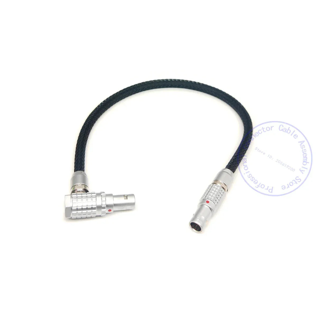 ARRI ALEXA RED Flexible Braid Power Cable for Teradek Bolt 4K XT LT, SmallHD monitor, 0B 2 Pin Straight Male to 2Pin Right Angle