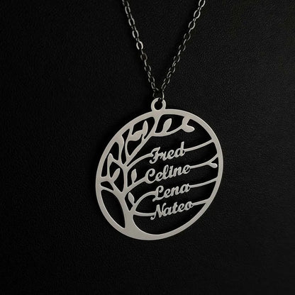 Family Necklace Name Necklace Stainless Steel Family Tree Family Tree Gold Tree of Life Necklace Mother's Day gift
