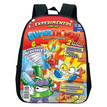 SuperThings Backpack Toddler Cartoon Schoolbag Boys Girls Kindergarten Bag Waterproof Kids Bookbag 12 Inch