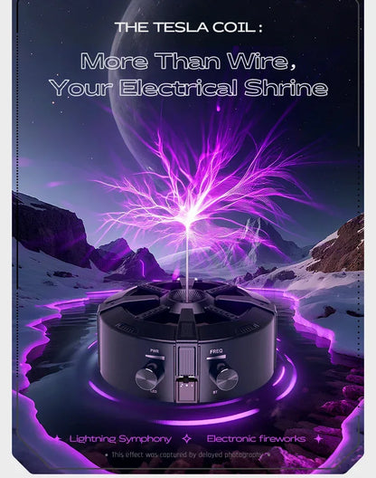 Tesla Coil Arc Music Box - Wide Voltage 110-240V, Bluetooth 5.3 Wireless+SD Card Lightning Purple Visual Arrangement.