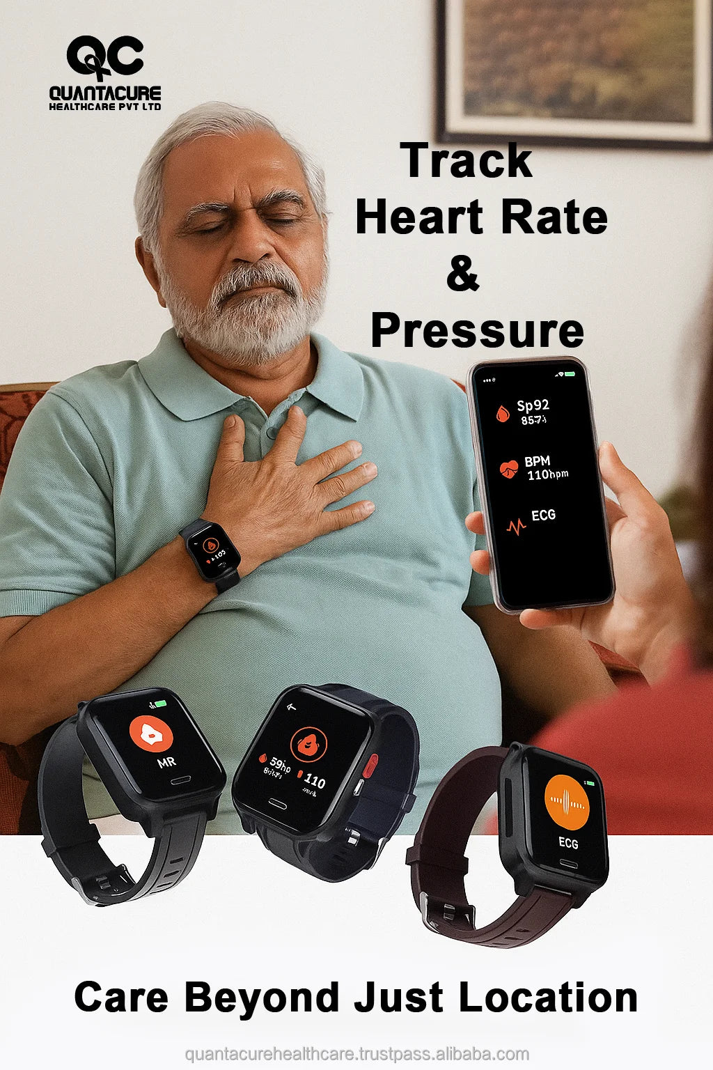 2025 QC V14 2032 4G Elderly Smartwatch ECG SpO2 HRV SOS Tracker 1.57" Display BLE5.1 IP67 Fall Alert Geo Fence Video Call Watch