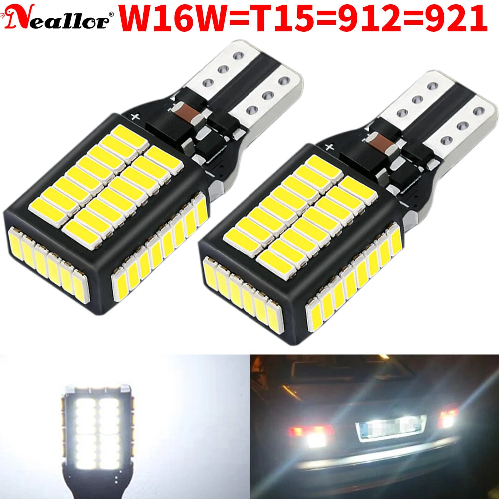 2pcs W16W T15 921 912 LED Canbus Reverse Light Bulbs On Cars White 6000k 12v Back Up Lamp For Mazda CX5 2 DE DL 3 5 CX3 MX5 6 GG