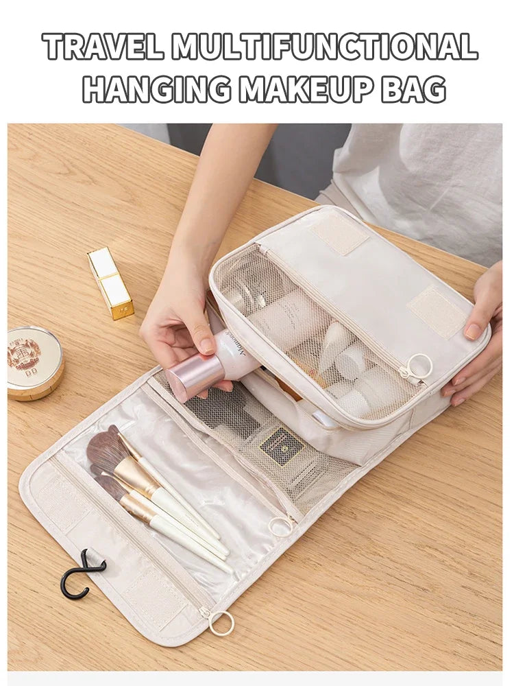 Handheld large capacity dry wet separation waterproof storage bag, wash bag travel convenient multifunctional hanging makeup bag