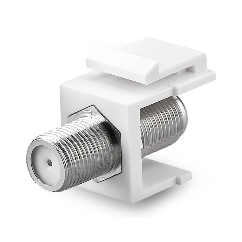 ZoeRax 10-Pack Coaxial Keystone Jack Insert, Gold-Plated RG6 Keystone Jack Insert F-Type Keystone Connectors