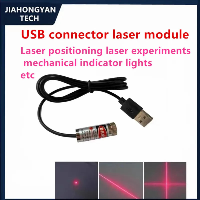 USB Line 650nm Dot Line Cross 12mm 5mw Adjustable focus red Diode Industrial Laser Module Positioning Copper Head