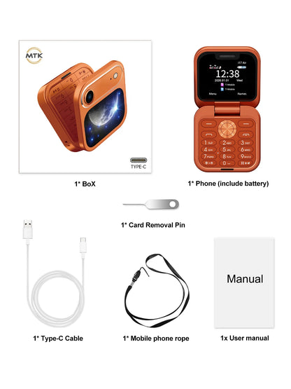SERVO i17 AIR Mini Foldable Mobile Phone 2G GSM 1.77" Display Magic Voice Speed Dial FM Radio 2 SIM Card Small Square Cellphones