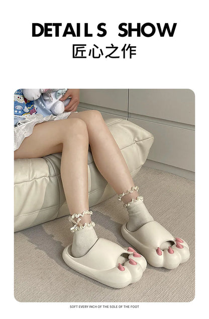 Cute Tiger Paw Slippers Men New Summer Outdoor Slides Shoes Unisex Funny Cartoon Bear Cat Claw Lovers Slipper Novelty Flip Flops