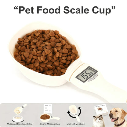 Pet Food Measuring Scoop Food Scale Electronic Dog Cat Feeding Bowl Detachable Measuring Tool Digital Display Weighting Spoon