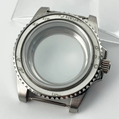 Goutent 40mm Sapphire Crystal Watch Case Blue Ceramic Bezel Fit NH34 NH35 NH36 ETA 2824 PT5000 ST2130 Movement