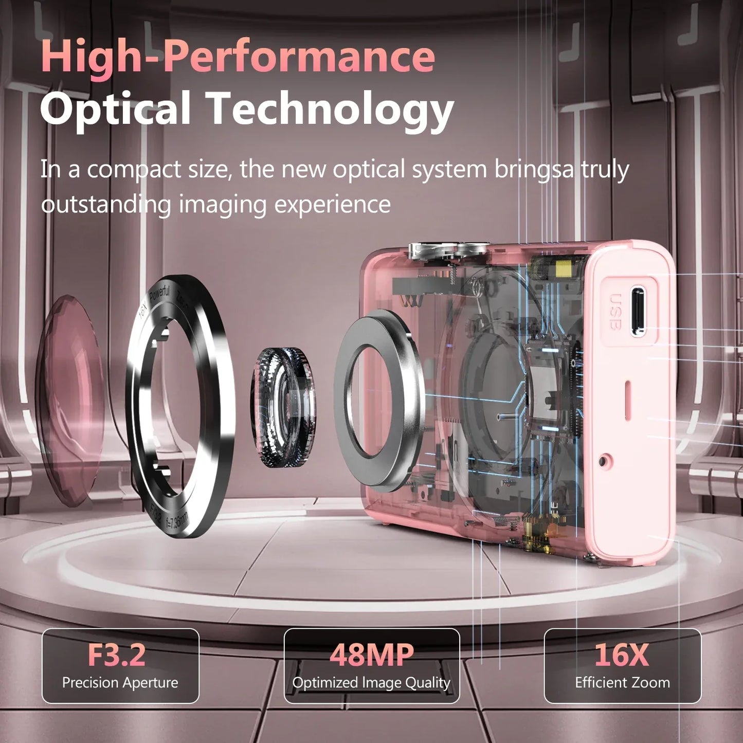 4K Digital Camera Autofocus Vlogging Camera HD 48MP with 2.8" Large Screen Camcorder Camera for Photography for Kid Adult