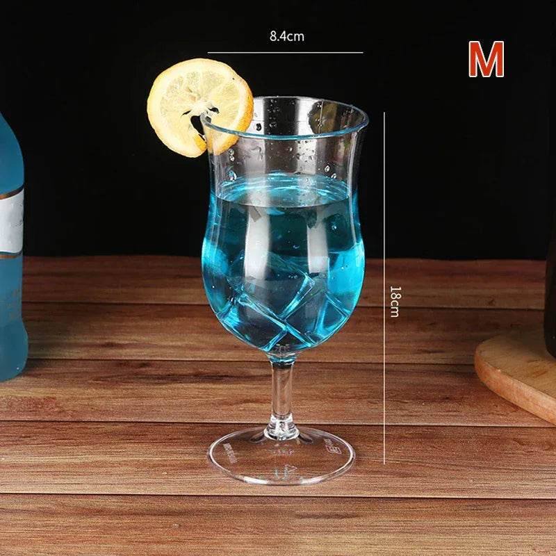 Acrylic Cocktail Cup Unbreakable Wine Glass Home Wedding Party Bar Goblet Red Juice Wine Drinking Glasses Bar Tools