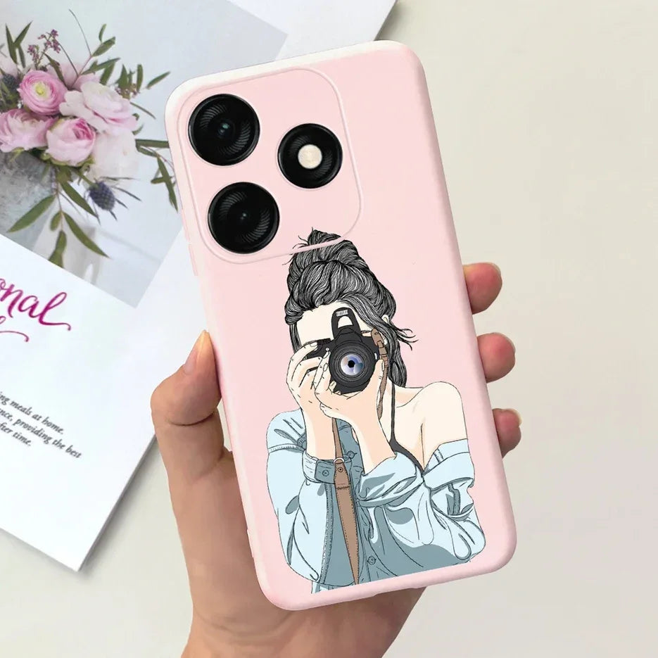 For Tecno Spark 20 Case Spark 20C BG7n Prety Girls Butterfly Painted Phone Case For Tecno Spark 20 Pro Spark20 C Soft TPU Fundas