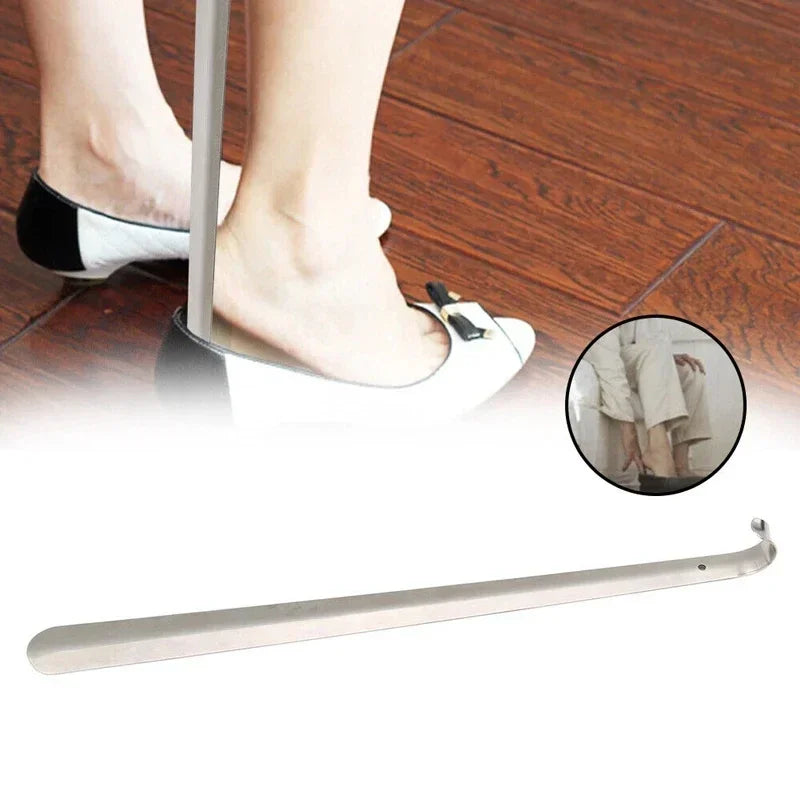 52cm Extra Long Stainless Steel Silver Metal Shoehorn Shoe Lifter Aid Slip-On Shoe Pulling Tool for Easy Shoe Removal
