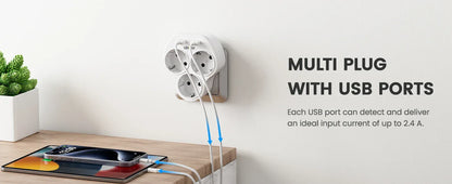 LENCENT USB Sockets dice Without Cable socket EU Socket Adapter Multiple socket EU Outlet Extender