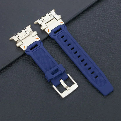 Silicone Sport Band for Apple Watch Ultra 49mm 45mm 42 44mm Rubber Strap for iWatch Series 9 8 7 se 6 5 4 ultra 2 49 Correa