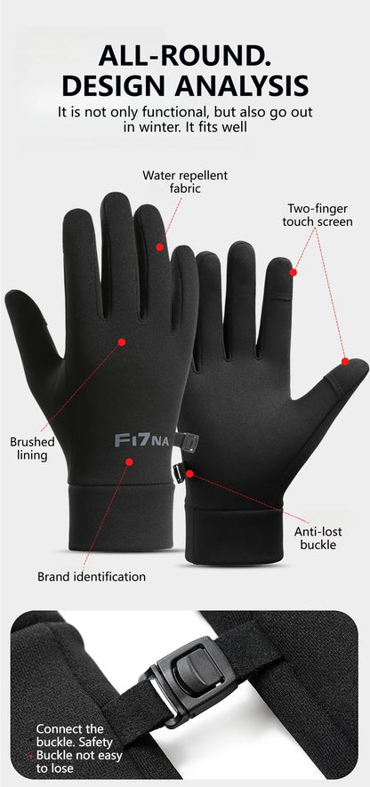 GTUBIKE Autumn Winter Outdoor Cycling Gloves Gym Fitness Sports Running Warm Touch Screen Nonslip Gloves Motorcycle Gloves