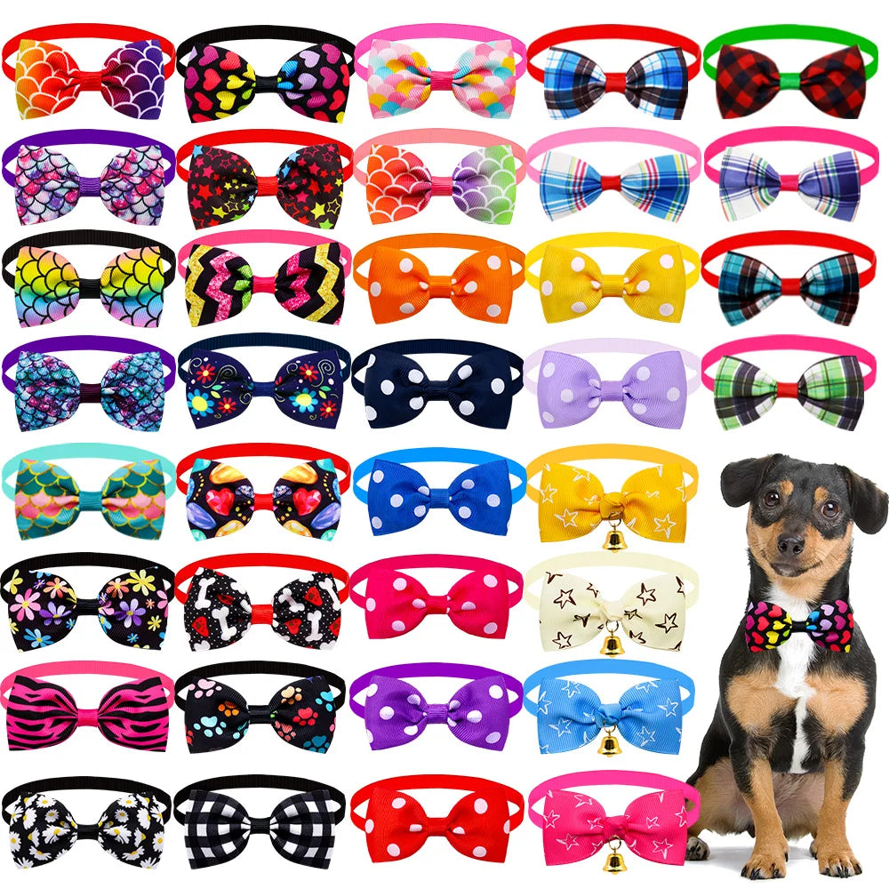 20pcs Dog Acccessories Dog Bow Tie  Bulk Dog Collar Bow Dog Bowtie Small Dog Cat Pet Supplies Dog Fashion Accessoreis Bow
