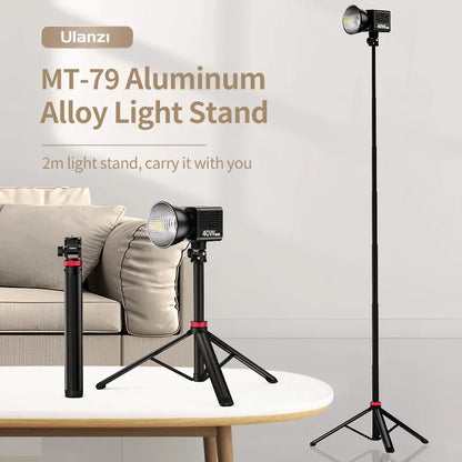 Ulanzi MT-79 2M Aluminum Alloy Light Stand Protable Tripod Stand for DSLR Smartphone Camera LED Video Light Flash Projector