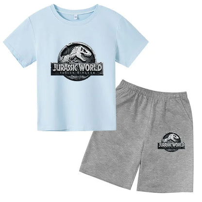 Summer Short Sleeve T Shirt +shorts 2 Piece Set Children Clothes Luxury Brand Print Sport Casual Fashion Boy Girl Kid Tracksuit