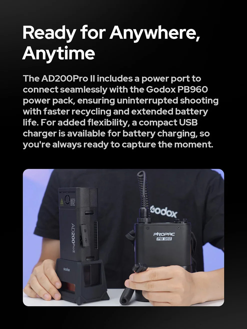 Godox AD200PRO II 200W Out-door Pocket Flash AD200PROII TTL HSS Speedlite Bi-color Modeling Lamp With X2T/X3/X3PRO/XPRO/XPROII