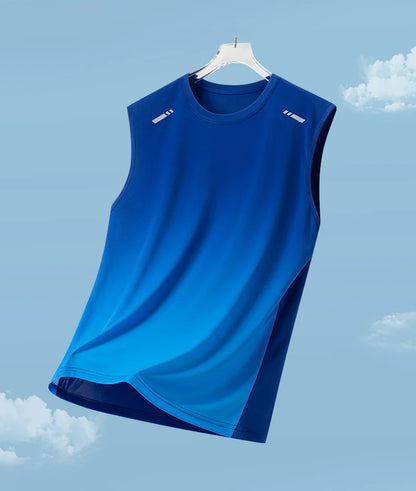 Summer Marathon Quick Dry Vest Men's Fitness Lightweight Breathable Ice Vest Men Running Moisture-Absorbent Mesh Sports Vest