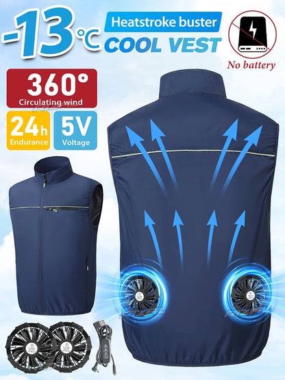 2026 Must-have Fan Vest Wearable Cooling vest Air-conditioned Clothes Breathable for Daily Commute Hiking Fishing Camping