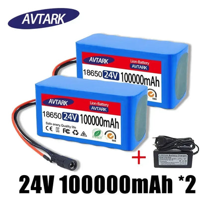 NEW 7s3p 24V 100Ah 18650 Efficient stable Lithium Battery Li-ion Battery pack and US/EU 2A Charger Battery Pack for Bicycle