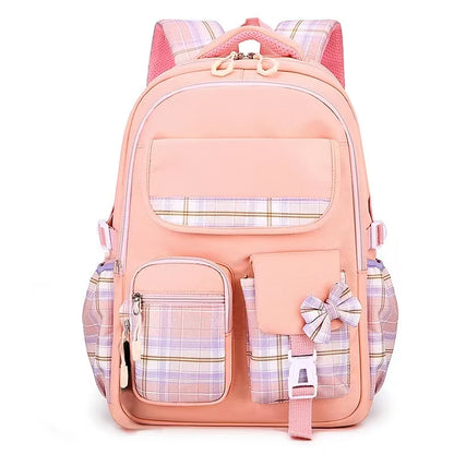 2025 New Student Backpack, Cartoon Cute Girl Backpack, Multi Pocket Lightweight Load Reduction Backpack
