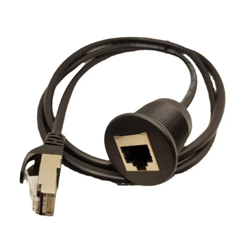 CAT6 RJ45 Socket Cable for Industrial Control Chassis CAT 6 Head Waterproof Panel RJ45 Network Male to Female Extension Cable