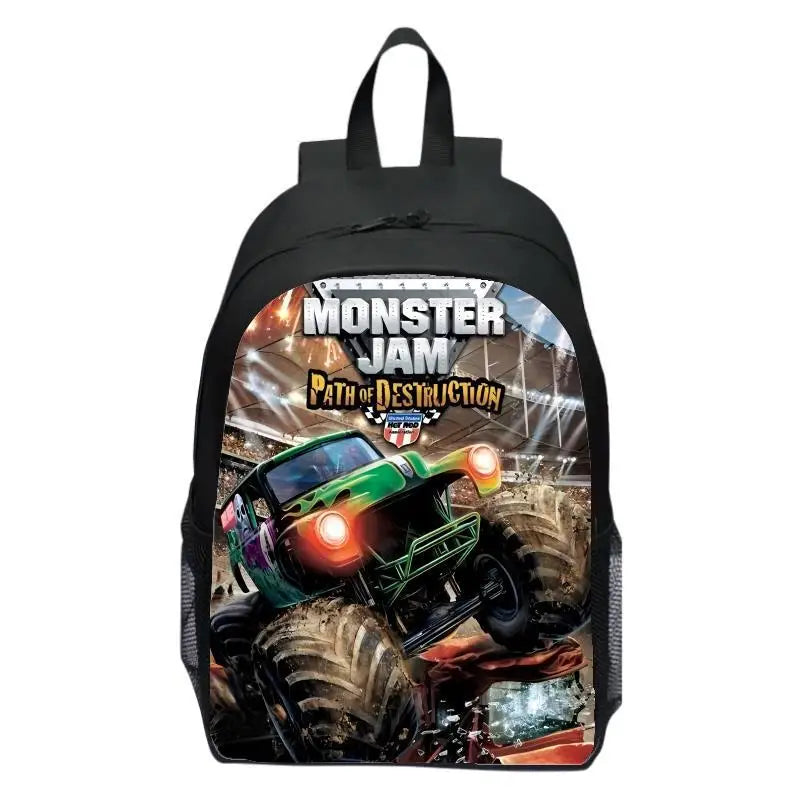 Monster Jam Truck Children's Backpack Primary School Backpack Kindergarten Backpack Male and Female Students