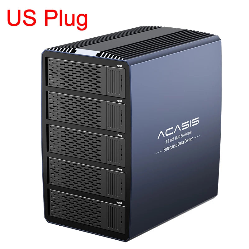 Acasis Hard Drive Docking Station 5 bay SATA HDD Docking Station Aluminum HDD Case Support 8 Raid Mode for 2.5/3.5 inch HDD/SSD