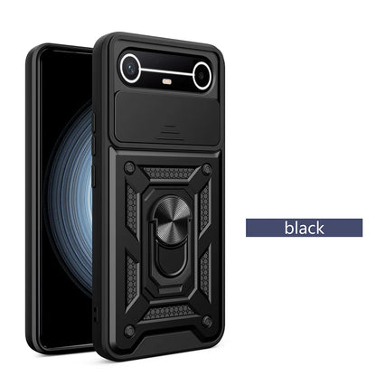 Slide Camera Cover for Tecno Spark Slim 4G Pova Slim 5G Case Ring Kickstand Holder Full Protective Shockproof Phone Capa Funda