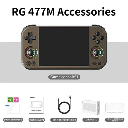ANBERNIC RG 477M Retro Handheld Game Console 4.7" LTPS In-Cell Screen Android Video Game Player Dimensity 8300 AI Assistant FOTA