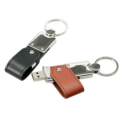 Pendrive 256GB USB Flash Drive Leather with Metal Keychain 64GB 32GB 8GB Business Usb Memories Disk 128GB Pen Drive Memory Stick