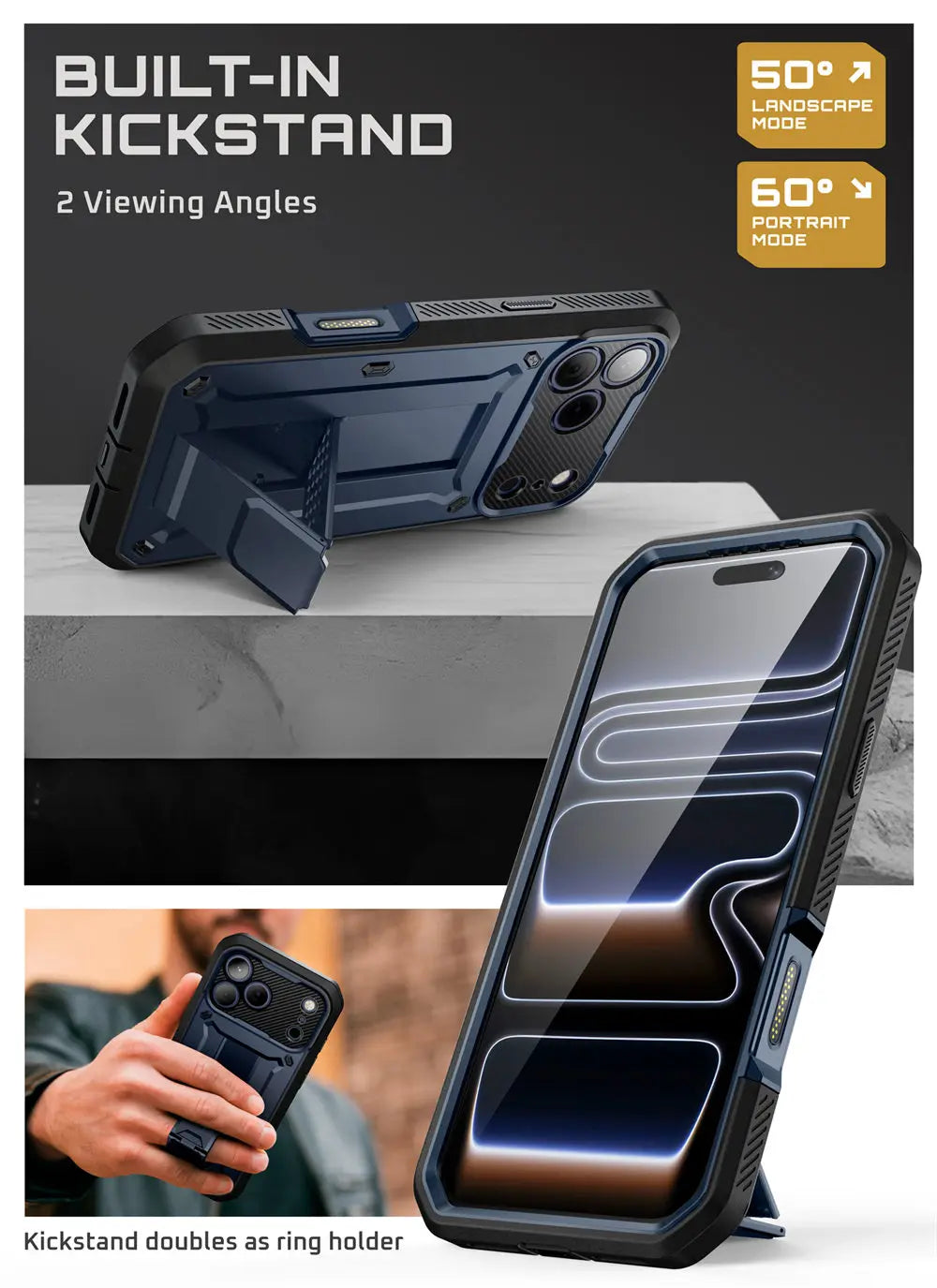 SUPCASE For iPhone 17 Pro Max Case 6.9" (2025) UB Pro Full-Body Heavy Duty Rugged Phone Case with Built-in Screen Protector