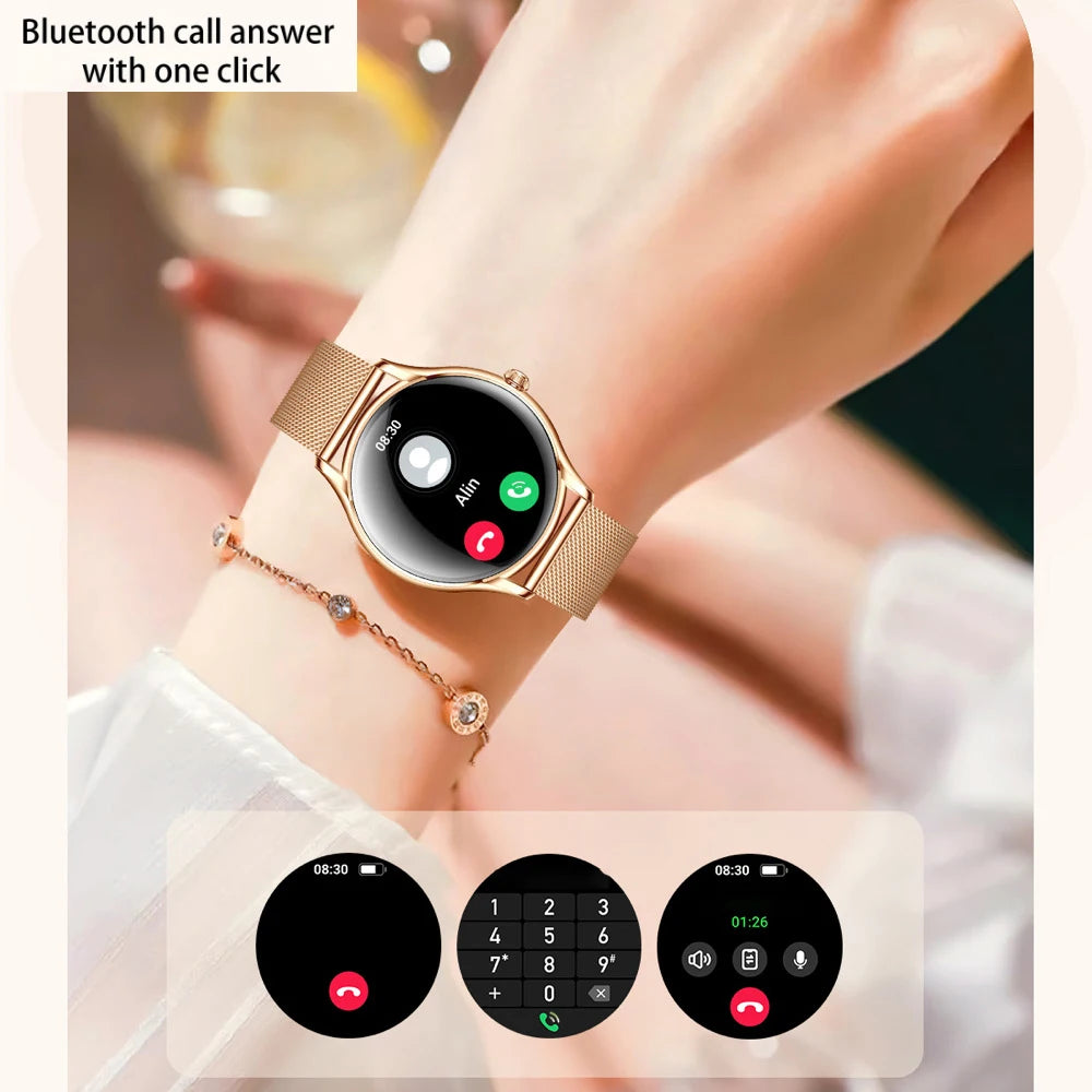2025 New AMOLED Screen 7.9mm Ultra-thin Women Blue Tooth Call Smart Watch Heart Rate Health Lady Music Sport Fitness Smartwatch