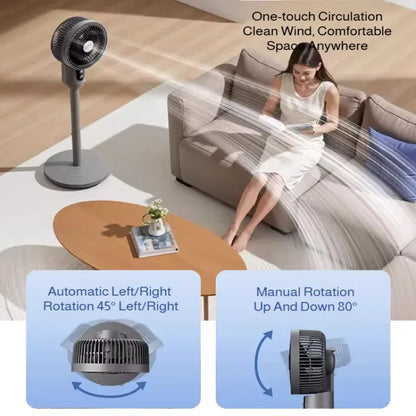 Household Low-Noise Smart Fan Three-Speed Adjustment Floor Fan Air Circulation Fan Floor Fan Silent Low-Noise Smart Fan High