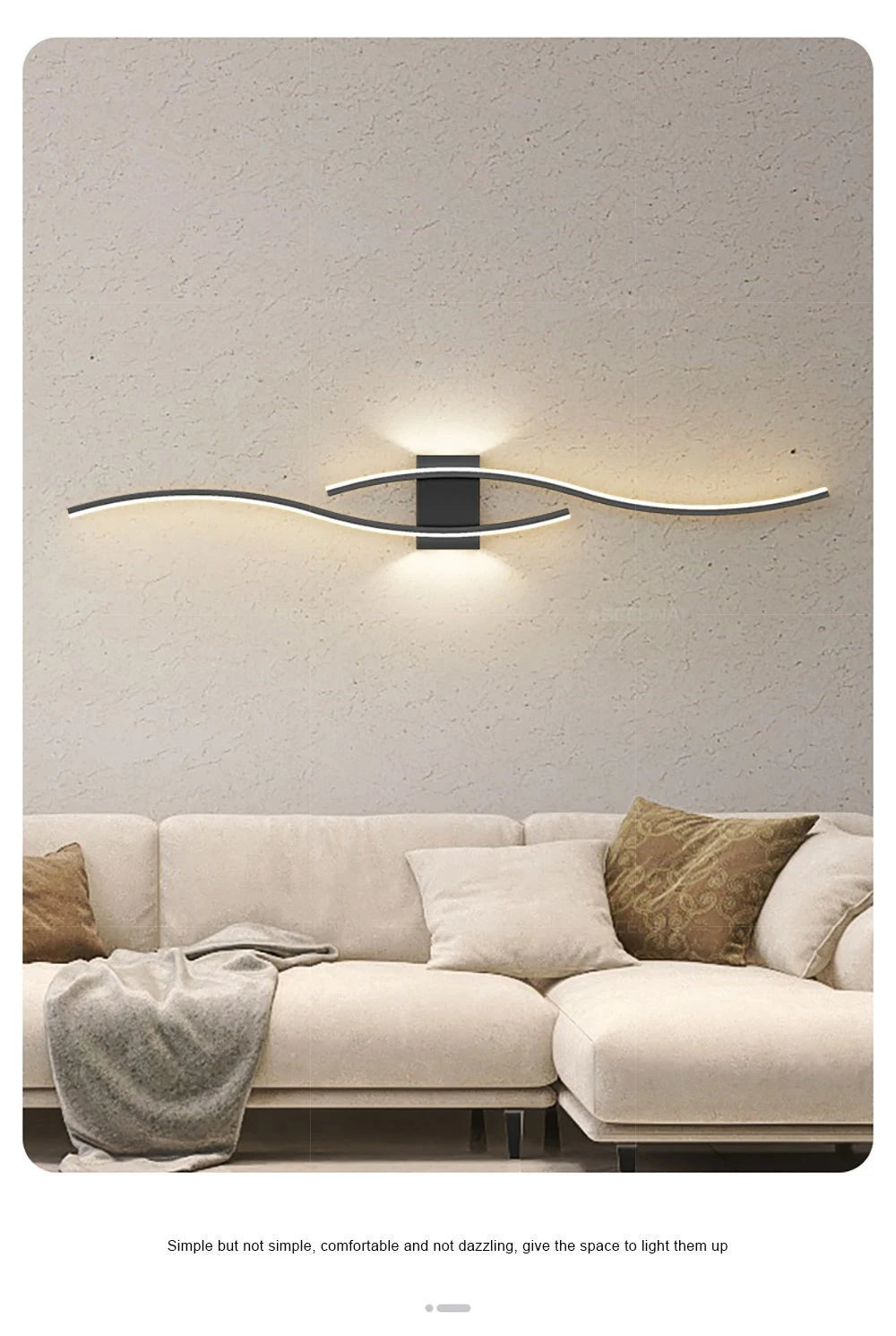 LED Wall Lamp 60/80CM Remote Control Wall Sconce Living Room TV Background Decor Bedroom Kitchen Stair Home Decor Led Lighting