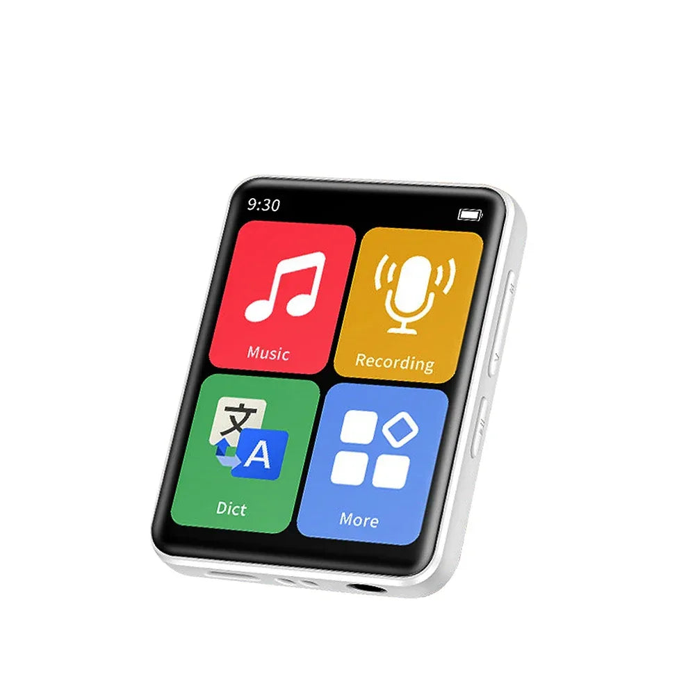 MP4 Player BT 5.0 Touch Screen Music Player Portable MP3 Player with Speakers FM Radio Recording E-Book 2-inch Screen