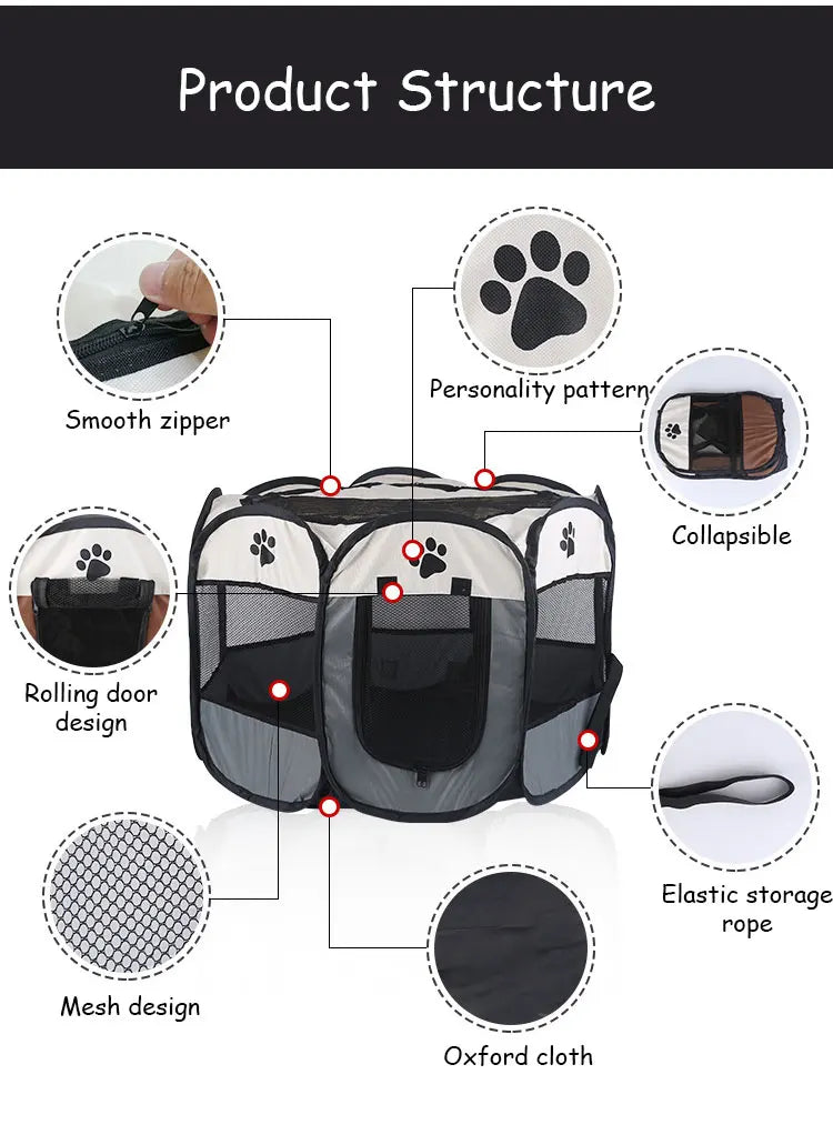 S/M/L Cat Delivery Room Detachable Summer Pet Tent Outdoor Dog Bed Folding Dog Fance Cat Nest Dog Enclosure Cage for Cats Dogs