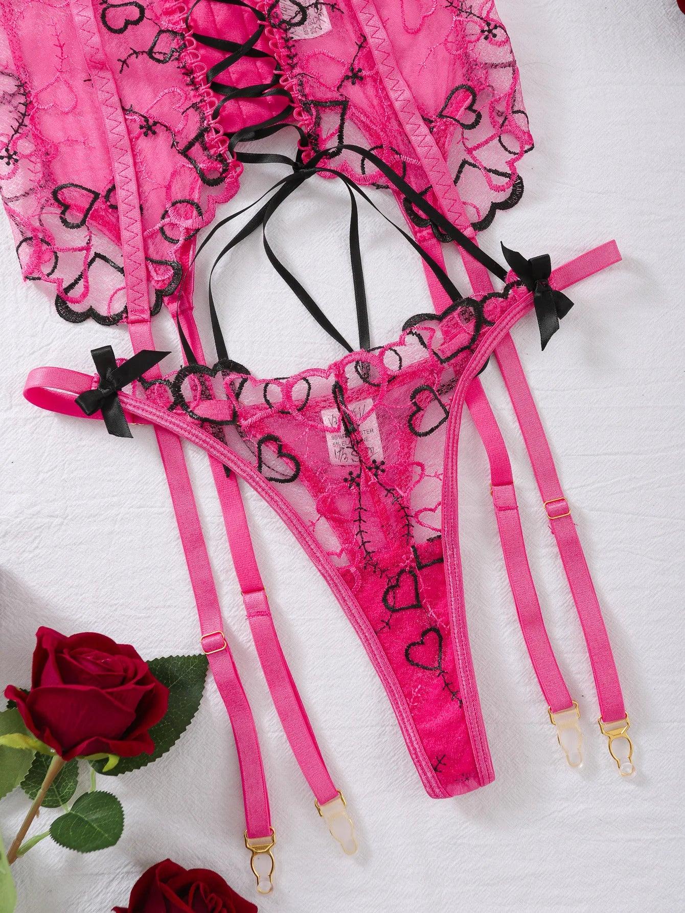 Diccvicc Women Underwear Lace Up Corset Tops Panty Set Onlyfans Darling Lingerie Sexy Intimates Romantic Outfits Female Clothes