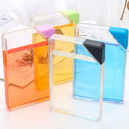 Flat Water Bottle for Outdoor Reusable Transparent Sports Bottle for Students Kids Women Men