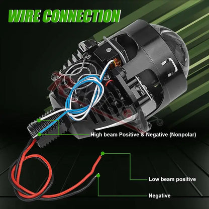 H4 H7 Bi LED Projector Lens 2.5 Inch LED Lights for H4 H7 9005 HB3 9006 HB4 Car Headlight Bulb Hi/Low Beam Retrofit Car Styling