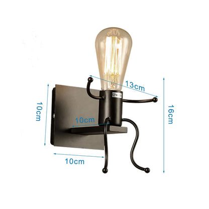 Humanoid Creative Wall Light Modern Simple Little Man Bedside Lamp Sconce Indoor Decor Hanging Lighting for Children Bedroom LED